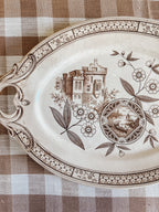 Antique Burgess & Leigh Brown Transferware Platter