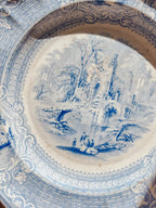 Antique Abbey Blue & White Ironstone Dish