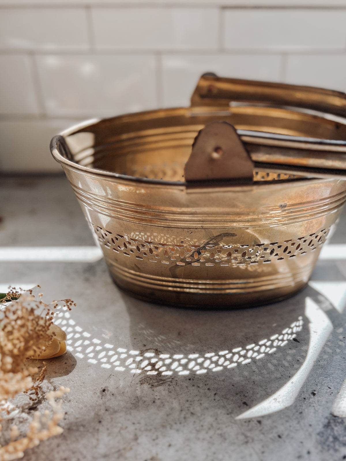 Vintage Brass Basket