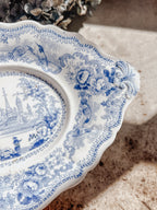Vintage Blue & White Relish Dish