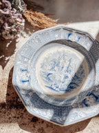Antique Abbey Blue & White Ironstone Dish