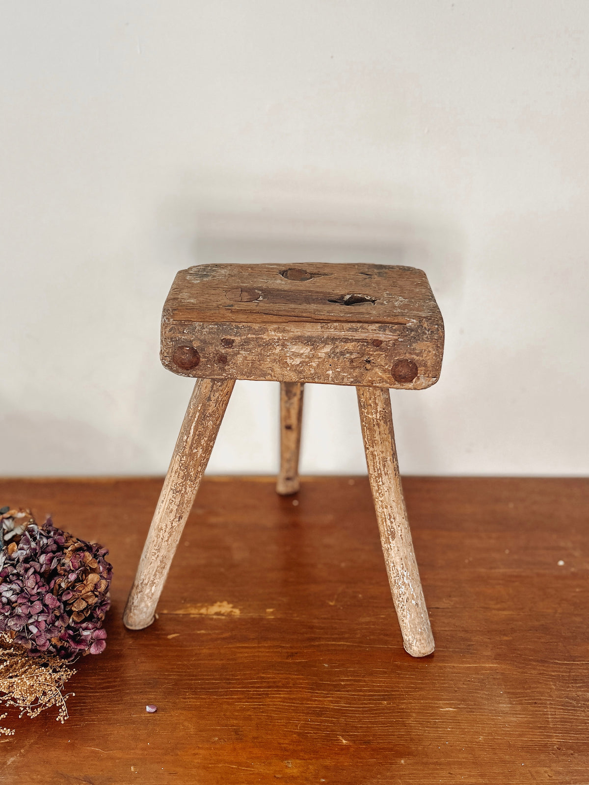 Antique Wooden Milking Stool