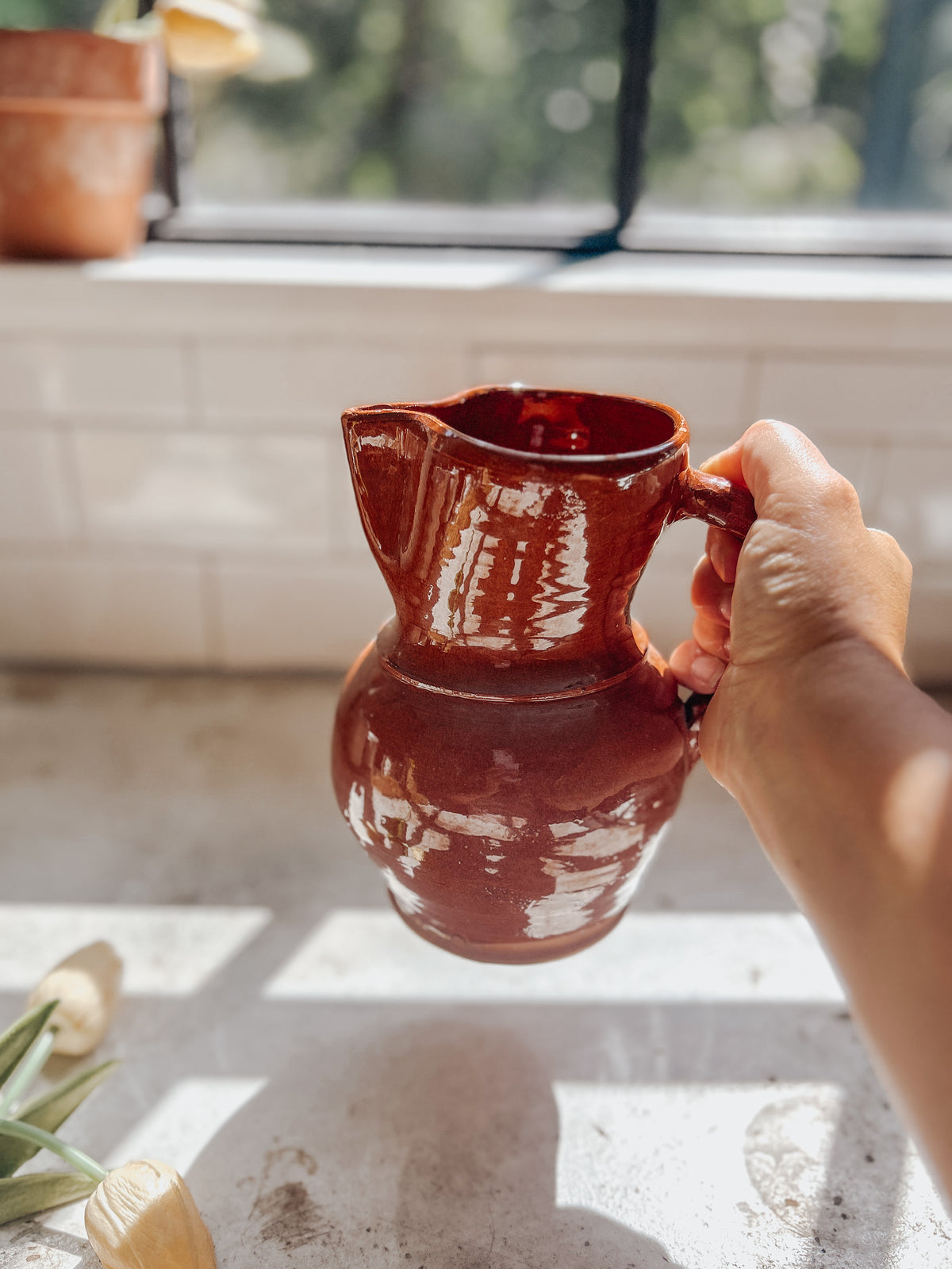 Vintage Redware Jug