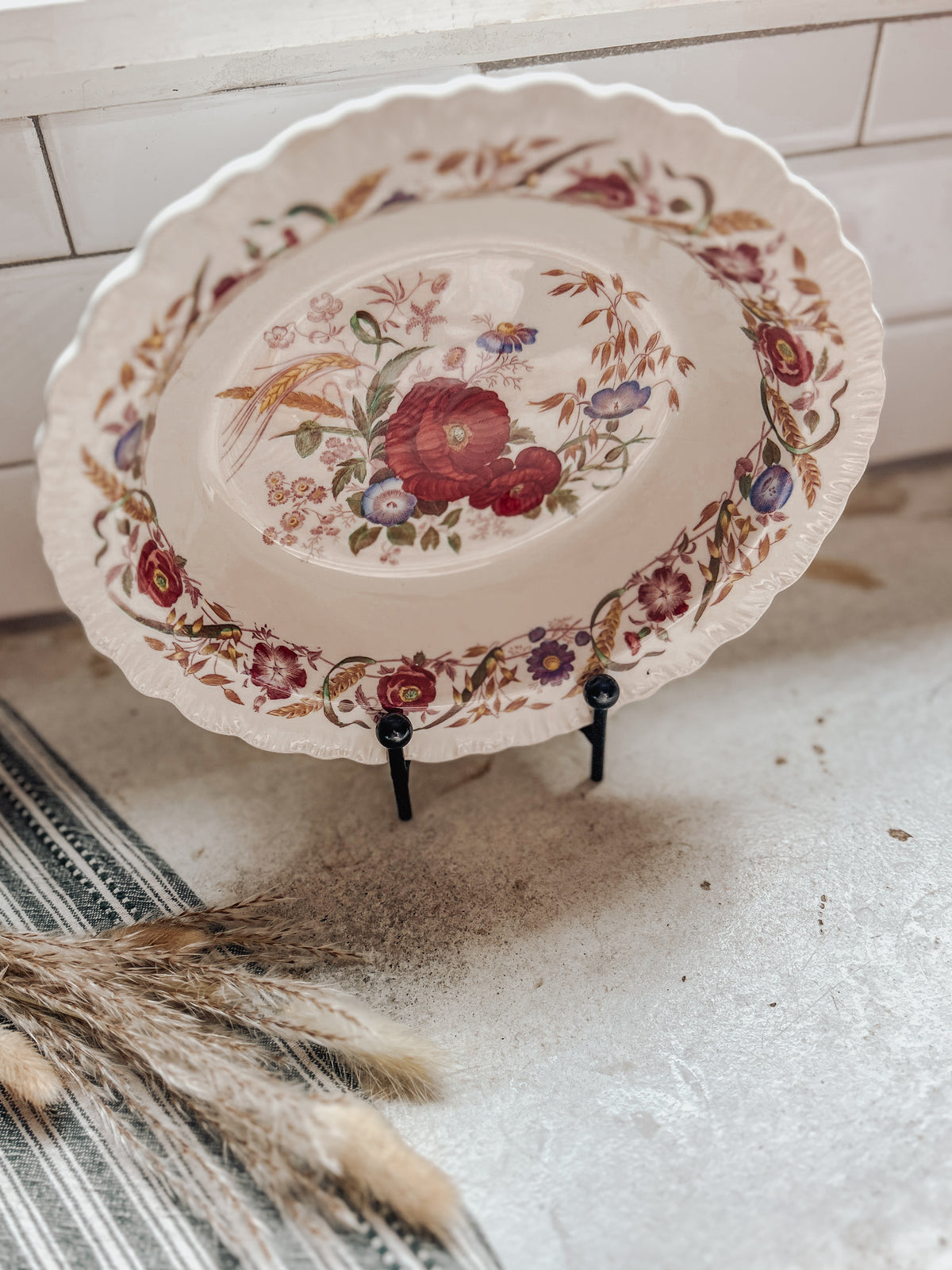 Vintage Wedgewood Floral Serving Bowl