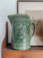 Vintage McCoy Grape Leaf Green Stoneware Pitcher