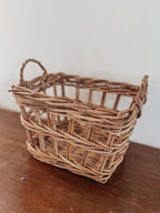 Vintage Rattan Open Weave Storage Basket