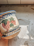 Vintage Grape Stoneware Planter
