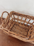 Vintage Rattan Open Weave Storage Basket