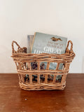 Vintage Rattan Open Weave Storage Basket