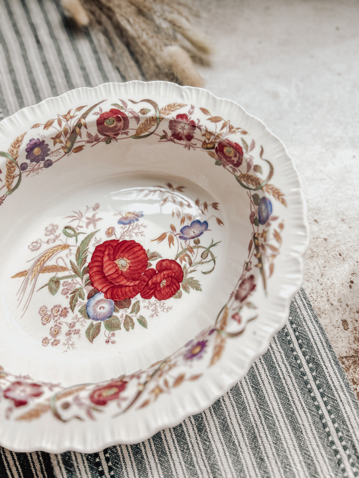 Vintage Wedgewood Floral Serving Bowl