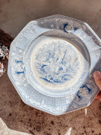 Antique Abbey Blue & White Ironstone Dish