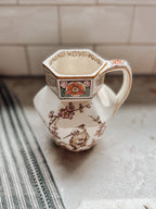 Vintage Bird & Blossom Ironstone Pitcher