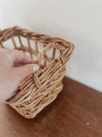 Vintage Rattan Open Weave Storage Basket