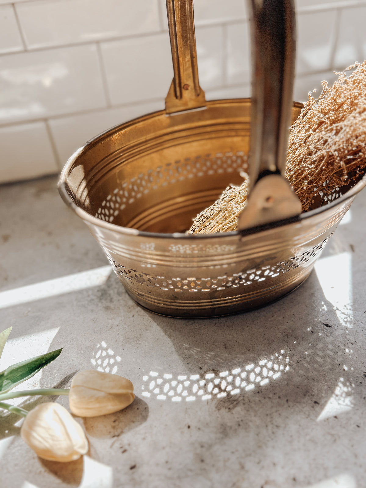 Vintage Brass Basket