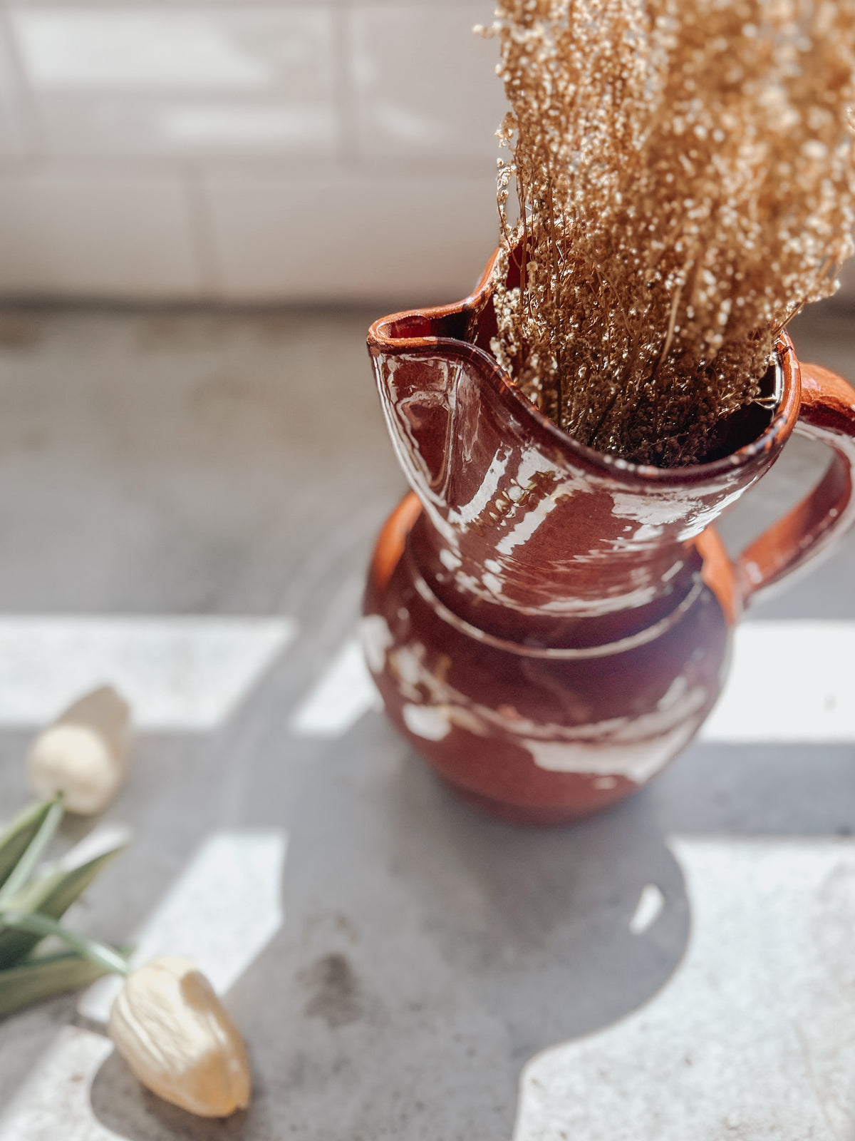 Vintage Redware Jug