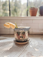 Vintage Grape Stoneware Planter