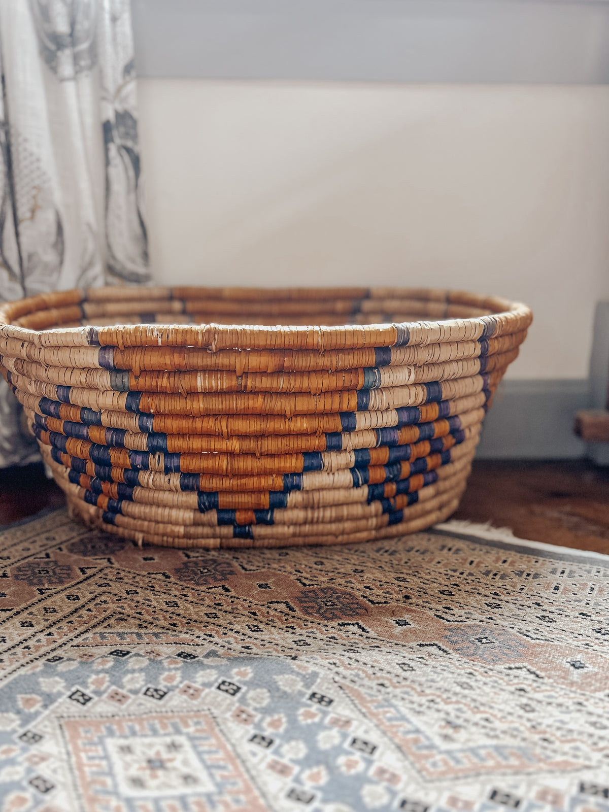 Vintage Hand Woven Tribal Basket