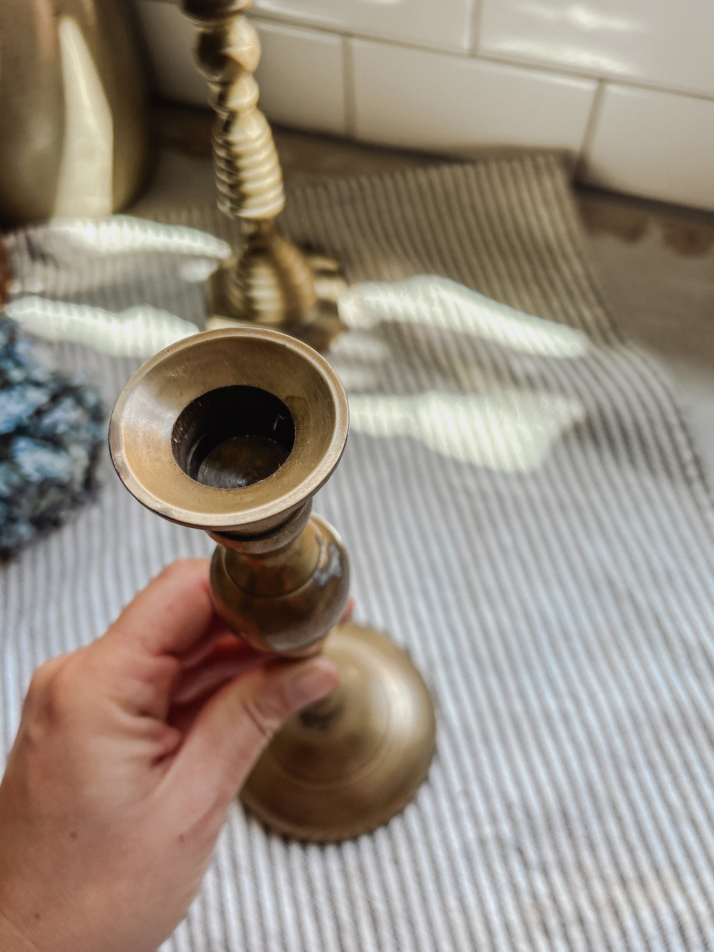 Vintage Brass Candlestick Set of 2