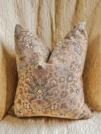 Neutral Floral Tribal Throw Pillow